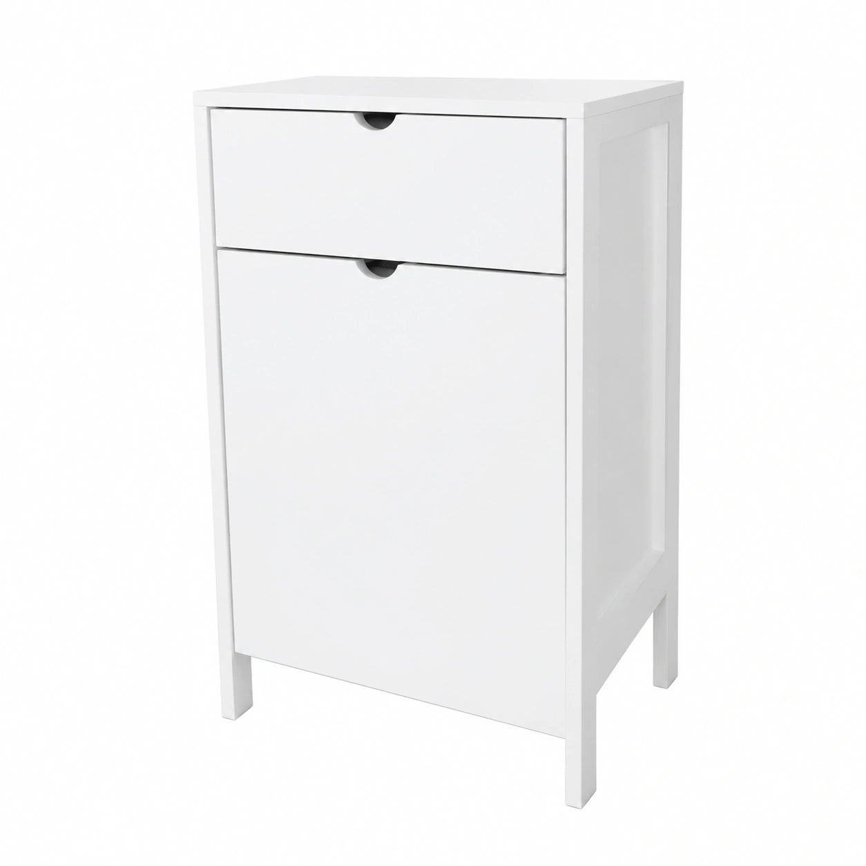 Lupia - Cassettiera Moderna in Legno di Paulonia con Anta Ribaltabile, Porta Biancheria, Stile Minimalista, Bianco, 39x29x78 cm, Made in Italy