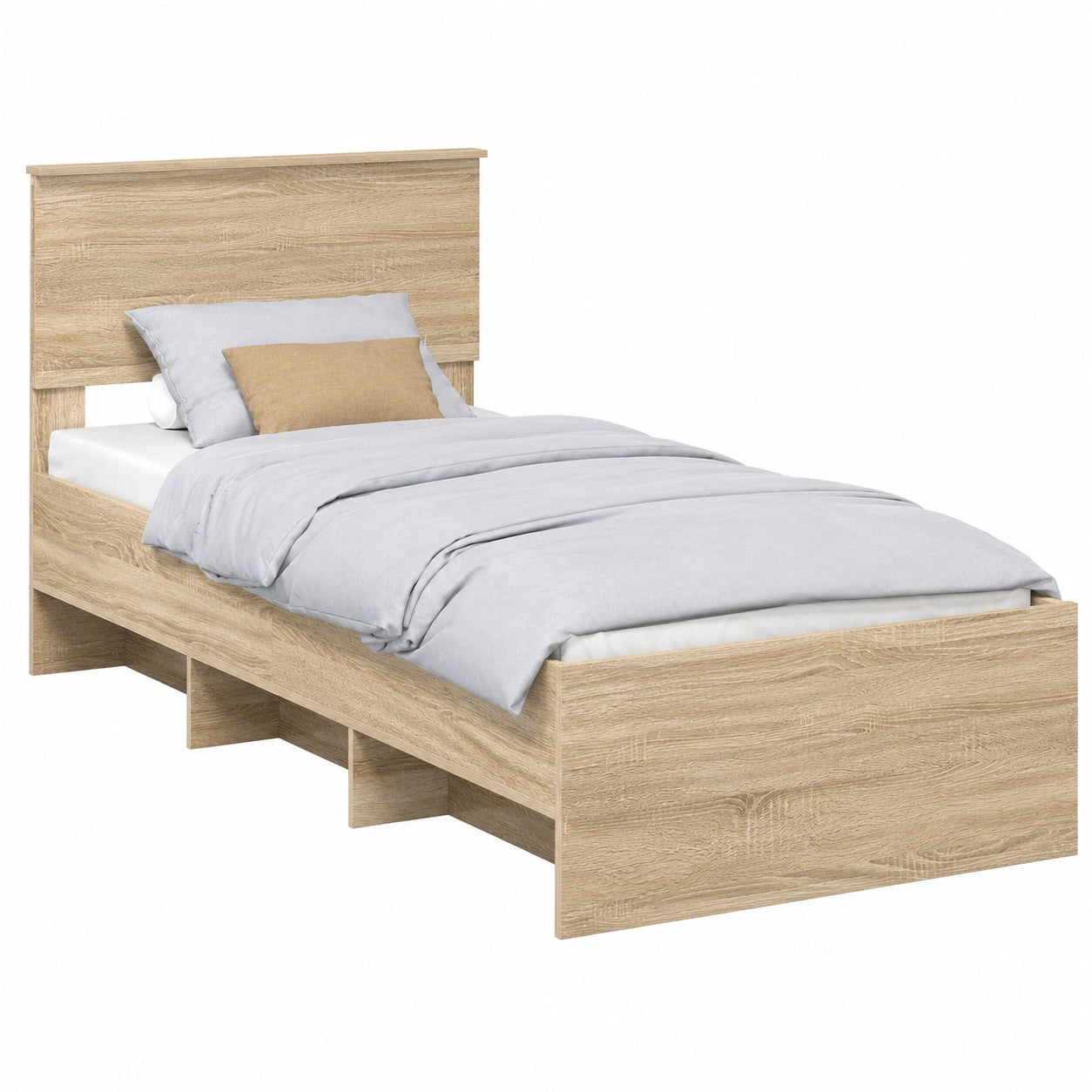 Letto Singolo in Legno Rovere Sonoma 80x200 cm, Design Moderno Minimalista