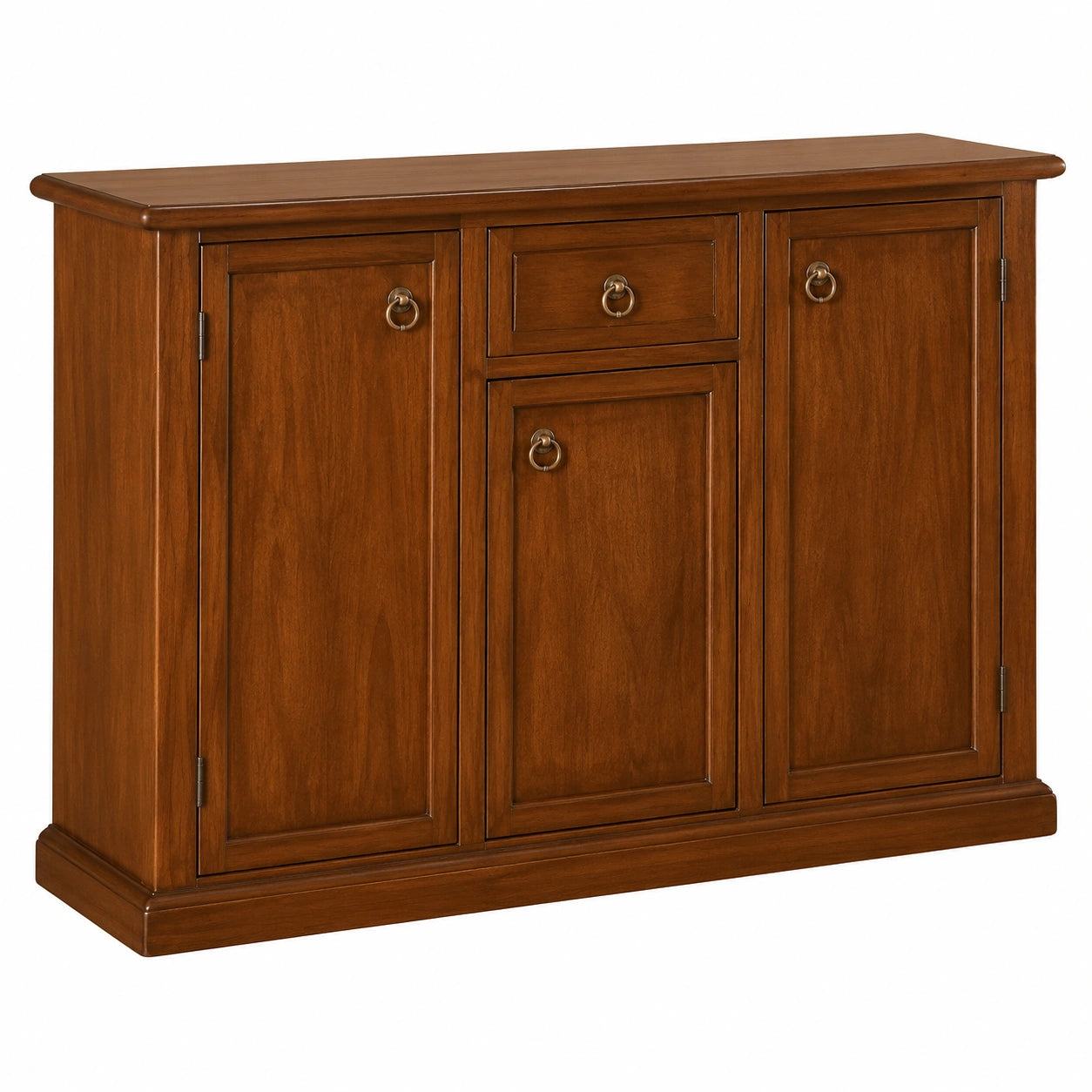 Credenza Classica in Noce con 3 Ante e 2 Cassetti, 100x40x88 cm