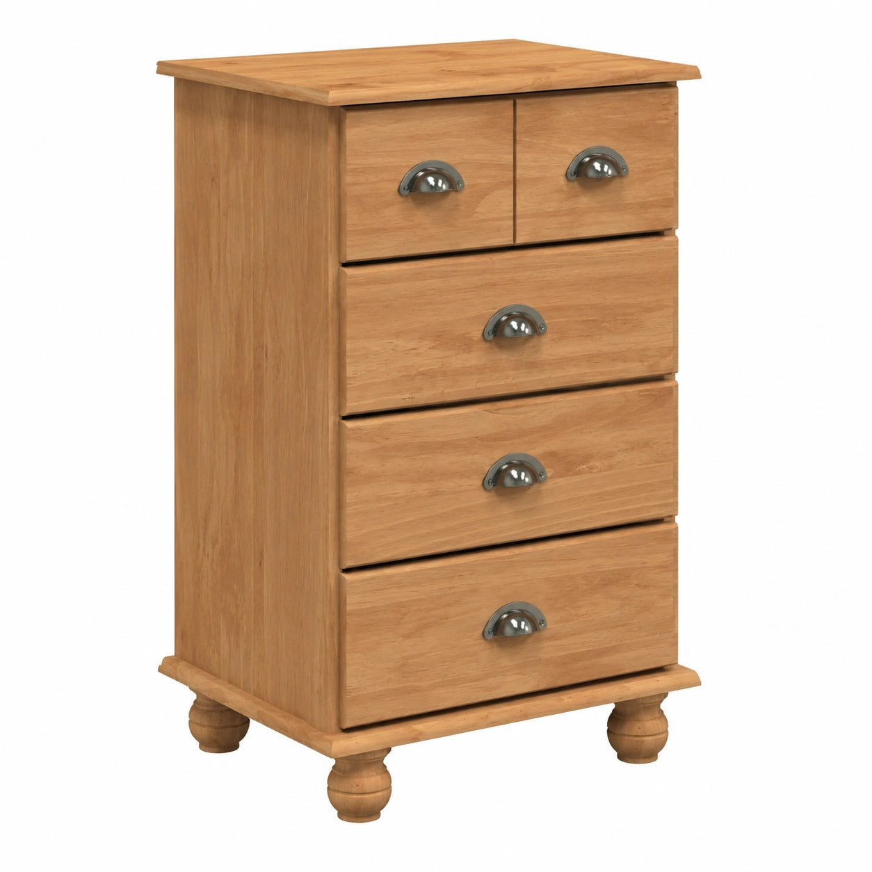 Cassettiera Moderna in Pino Massello 45,8x40x79 cm Marrone, Arredo Minimalista per Soggiorno