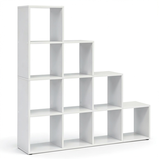 Libreria a 10 Cubi VASAGLE CUSTOS - Moderna e Funzionale, Ideale per Soggiorno e Studio, 129,5 x 27 x 129,5 cm, Bianco