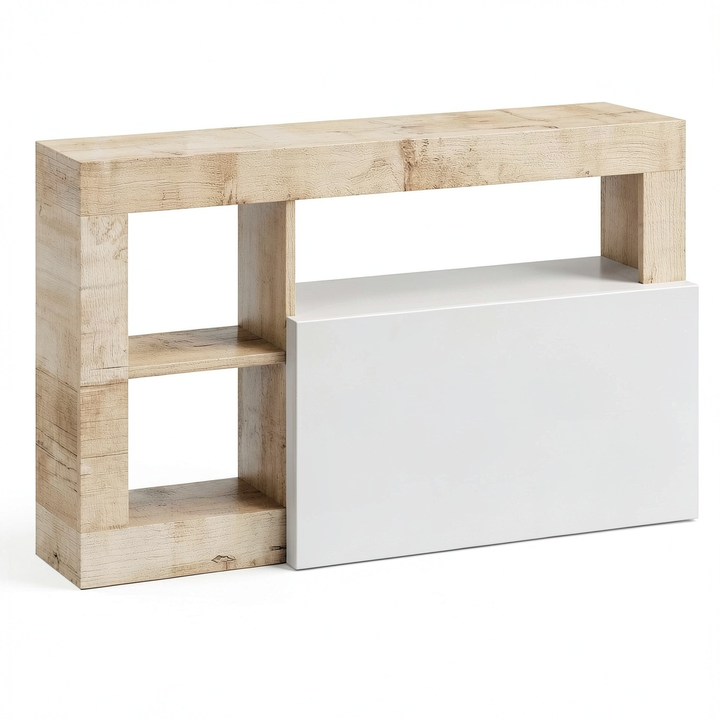 Scarpiera Moderna in Bianco Lucido e Pero - Design Italiano per Ingresso - Collezione Hamburg