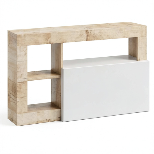 Scarpiera Moderna in Bianco Lucido e Pero - Design Italiano per Ingresso - Collezione Hamburg