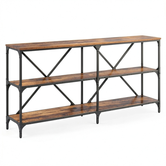 Consolle in Legno Vintage con Scaffale 160x30x75 cm, Mobili Moderni per Ingresso, Design Elegante per Soggiorno
